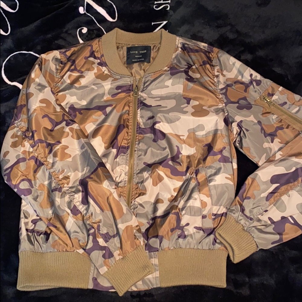 Brand new Love Tree Medium Army Bomber Jacket